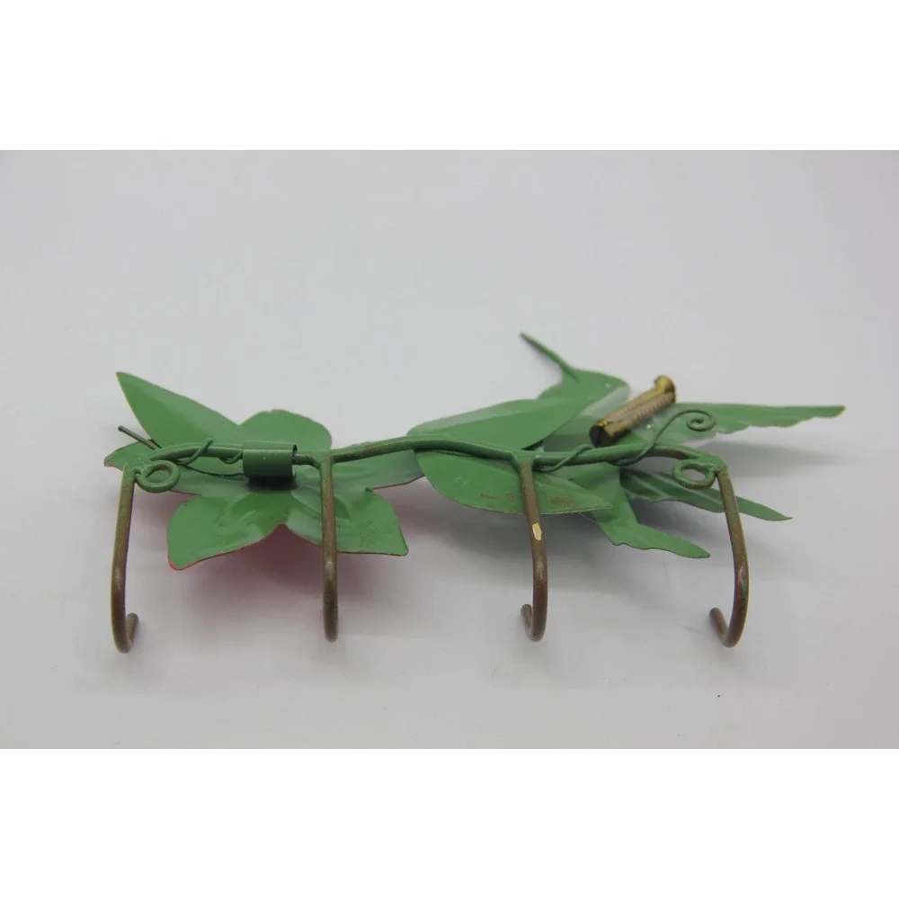 Hummingbird Flower Wall Mounted Key Holder Hooks 7.5